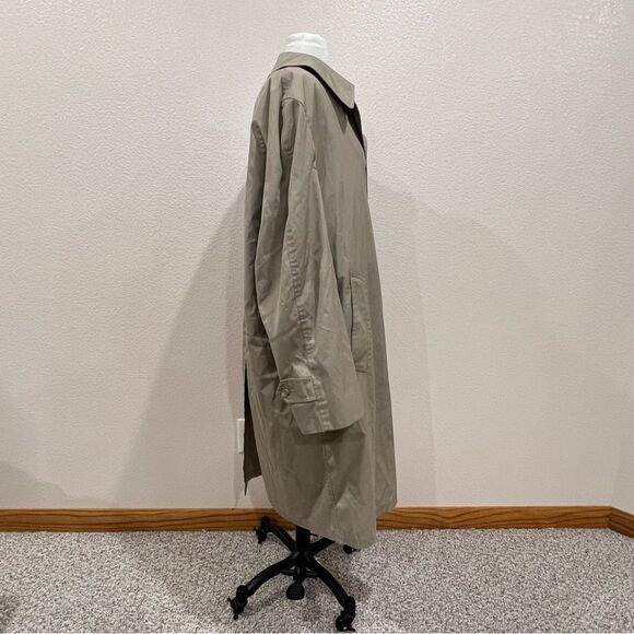 London Fog Maincoats Khaki Trench Coat with Zip Out Liner Size 46 - Picture 6 of 11